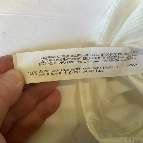 Zara White Tee Shirt with Lacey Collar - Picture 7 of 9